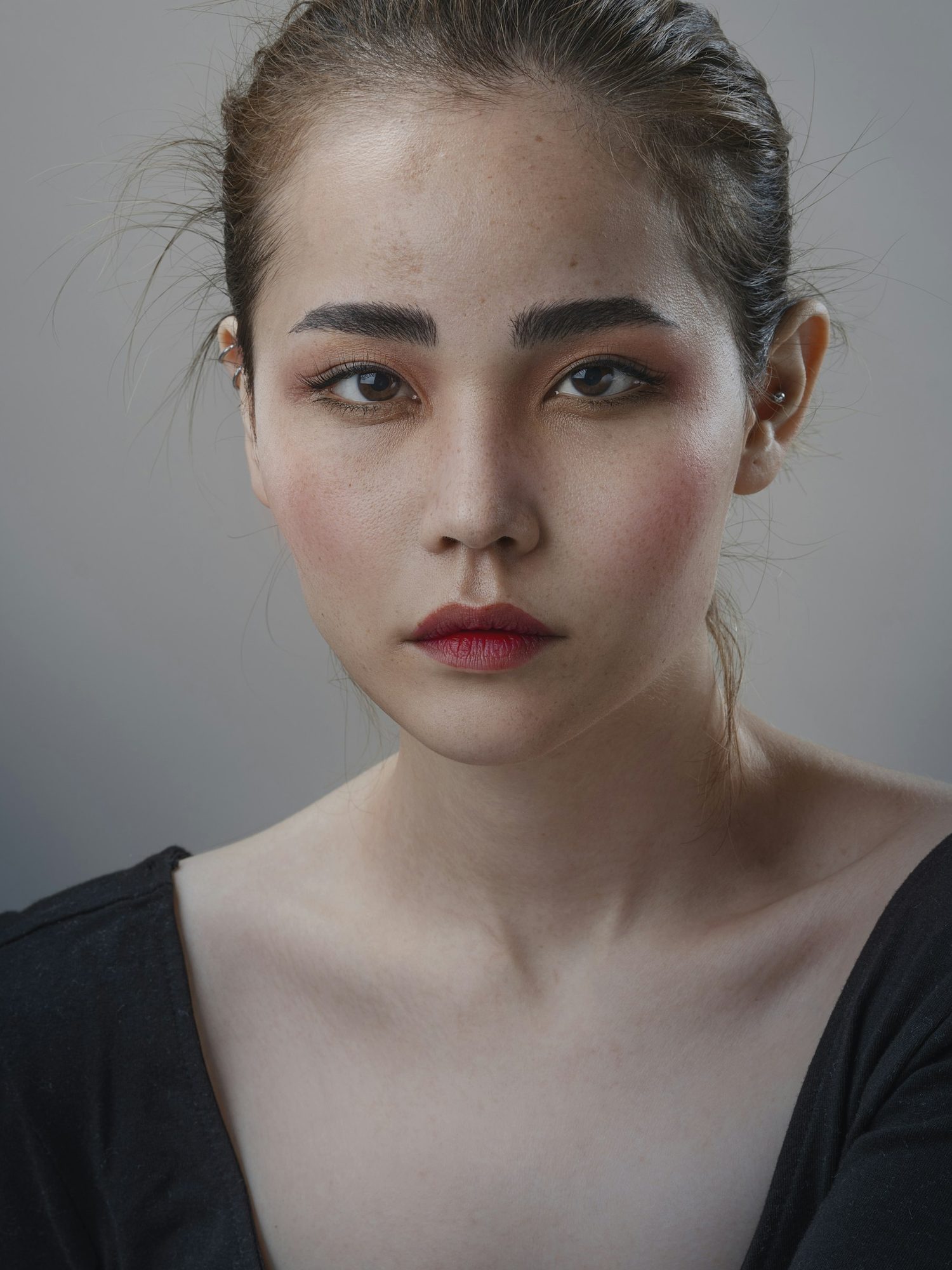 The chosen design previewed under a model's eyes